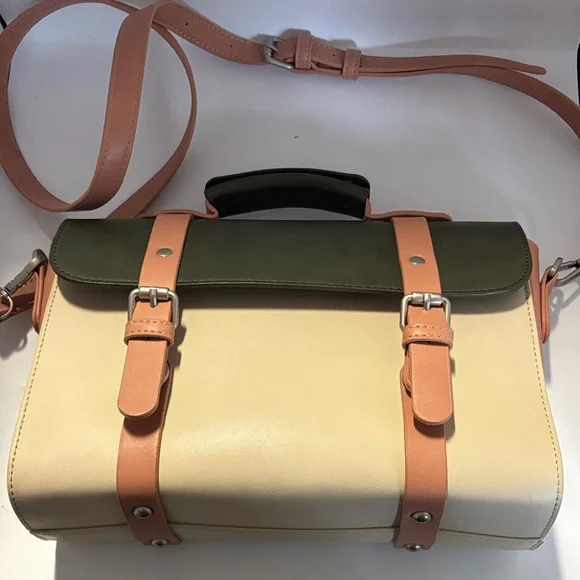 Pixie Mood Stylish Cream and Green shoulder purse Bag vegan  display picture 1